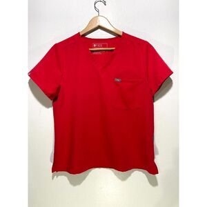 Figs technical collection scrub top lab medical workwear festive red women Lp